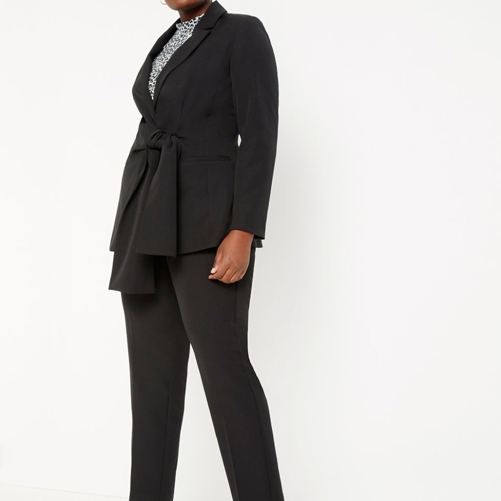 Eloquii Tie Front Venice Crepe Blazer size 18